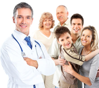 Smiling medical doctor. Isolated over white background